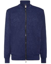 Billionaire - Hoodies & Sweatvesten ,Blauw ,Polyester Jacquard Tracksuit Jacket Ls - Lyst