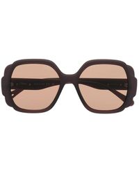 Chloé - Braune sonnenbrille mit quadratischem rahmen - Lyst