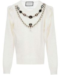 Gucci Geborduurde Sweater - Wit