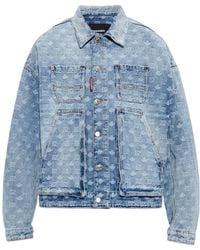 DSquared² - Jassen ,Blauw ,Katoen Light Wash Jean Jacket - Lyst