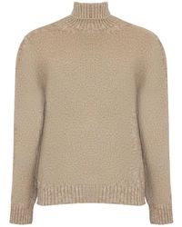 Eleventy - Beiger Wollpullover Mit Rollkragen - Lyst