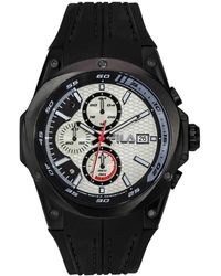 Fila - Accessoires ,Zwart ,Herenhorloge Style 51 Mm Chronograaf Armband Siliconen 38-823 - Lyst