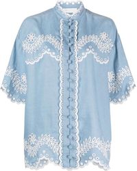 Zimmermann - Exquisita camisa de algodón bordada - Lyst