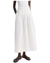 Rohe - Rokken ,Wit ,Katoen Pleated Poplin Maxi Skirt - Lyst