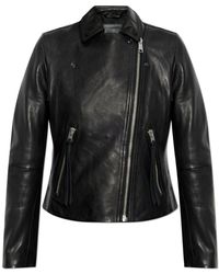 AllSaints - Jassen ,Zwart ,Leer Leren Jas Dalby - Lyst