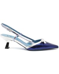 Roberto Festa - Zapatos slingback de cuero azul y plata - Lyst