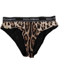 Dolce & Gabbana - Ondergoed ,Bruin ,Luipaard Hoge Taille Slip Ondergoed - Lyst