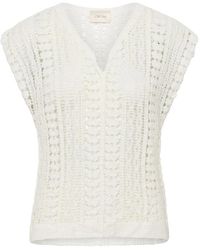 Cream - V-Hals Truien - Lyst