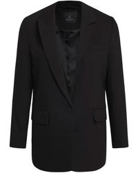 Bruuns Bazaar - Jassen ,Zwart ,Polyester Klassieke Zwarte Blazer Met Zakken - Lyst