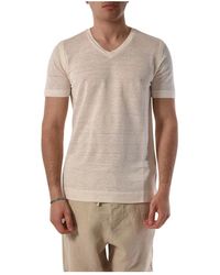 120% Lino - V-ausschnitt casual leinen t-shirt - Lyst