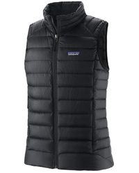 Patagonia - Fitness ,Zwart ,Nylon Down Sweater Vest - Lyst