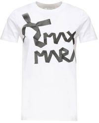 Max Mara - Tops ,Wit ,Katoen Witte Katoenen T-Shirts Met Logoprint - Lyst