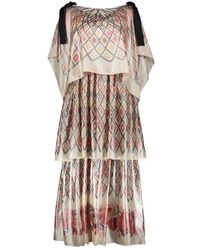 Fendi - Zijden Jurk Met Print En Strikdetail - Lyst