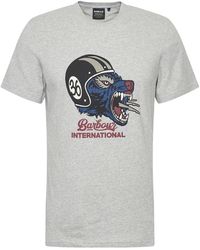 Barbour - Tops ,Grijs ,Katoen Socket T-Shirt - Lyst