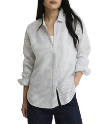 Barbour - Overhemden ,Veelkleurig ,Linnen Marine Relaxed Long-Sleeved Shirt - Lyst