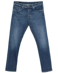 Dondup - Blauwe Denim Jeans Met Knoopsluiting - Lyst