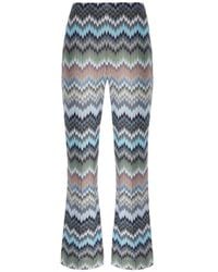 Missoni - Broeken ,Veelkleurig ,Polyester Zig-Zag Rechte Broek - Lyst