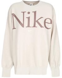 Nike - Fitness ,Katoen Phoenix Fleece Oversized Logo Crewneck - Lyst