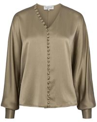 Envelope - Overhemden ,Groen ,Zijden Cannes Blouse Olijf - Lyst