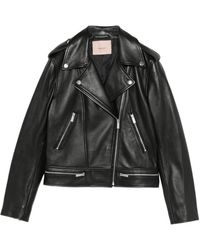 Twinset - Jassen ,Zwart ,Leer Giacca - Lyst