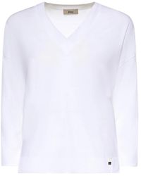 Herno - Truien & Vesten ,Wit ,Katoen Lyocell And Cotton Jersey Sweater - Lyst