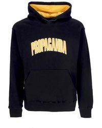 Propaganda - Hoodies & Sweatvesten ,Zwart ,Katoen Zwarte College Hoodie Sweatshirt Met Lange Mouwen - Lyst