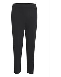 Kaffe - Broeken ,Zwart ,Hoge Taille Cropped Broek Zwart Diep - Lyst