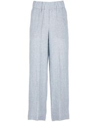 Peserico - Hellblaue Leinenhose Mit Elastischem Bund - Lyst