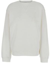 FRAME - Paris weißer pullover mit logo-stickerei - Lyst