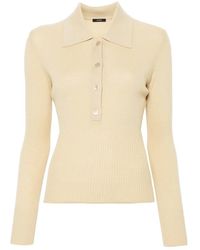 JOSEPH - Tops ,Wol Fijn Geribbelde Merinos Polo Shirt - Lyst