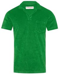 Orlebar Brown - Tops ,Groen ,Katoen Coastal Towelling Polo Shirt - Lyst