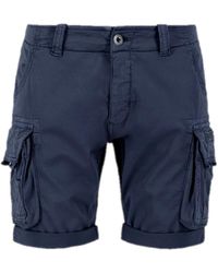 Alpha Industries - Cargo Crew Shorts Blauw - Lyst