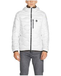 Blauer - Giacca bianca con cerniera e cappuccio uomo - Lyst