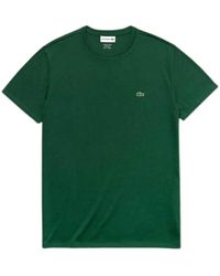 Lacoste - Tops ,Groen ,Katoen Klassiek T-Shirt Met Ronde Hals - Lyst