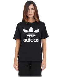 adidas Originals - Camiseta deportiva negra con estampado de logo - Lyst
