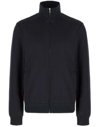 Gucci - Hoodies & Sweatvesten ,Blauw ,Katoen Technical Jersey Zip Jacket With Web - Lyst