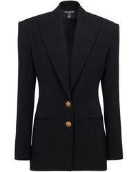 Balmain - Jacke mit taillenzug und 2 knöpfen - Lyst
