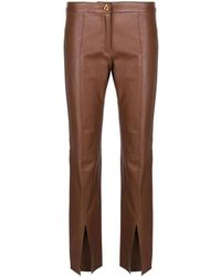 Aeron - Bruin Leren Casual Broek - Lyst