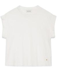 Anine Bing - Caspen blanc tee - weiches und drapiertes baumwoll-t-shirt - Lyst