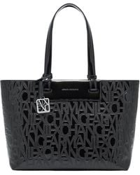 ARMANI EXCHANGE - Schwarze Shopper-Tasche Mit Logo - Lyst