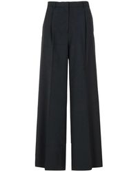 MSGM - Broeken ,Zwart ,Wol Wijde Broek - Lyst