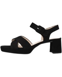 Gabor - Schwarze Wildleder-Sandalen Mit Gekreuzten Riemen - Lyst