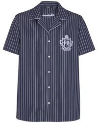 Balmain - Gestreepte Poplin Pyjama Overhemd - Lyst