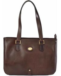 The Bridge - Braune Schulter Shopper Tasche Mit Reißverschluss - Lyst