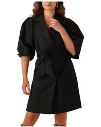 Notre-v - Kleedjes ,Zwart ,Polyester Zwarte Mini Jurk Nv-Gina - Lyst