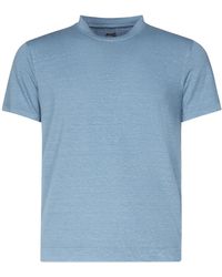 Fedeli - Tops ,Blauw ,Linnen Blauw Linnen T-Shirt En Polo - Lyst