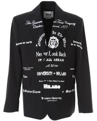 MSGM - Jassen ,Zwart ,Wol Guarantee Jacket - Lyst