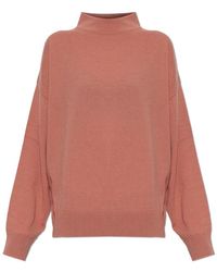 Akep - Truien & Vesten ,Roze ,Wol Wol Trui Met Ruguitsnijding - Lyst