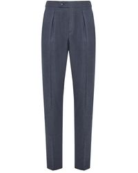 Incotex - Luxuriöse Leinen Woll Seidenhose - Lyst