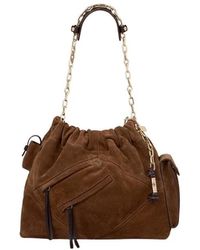 Ba&sh - Tassen ,Bruin ,Suède M Suede June Tote Multipocke - Lyst